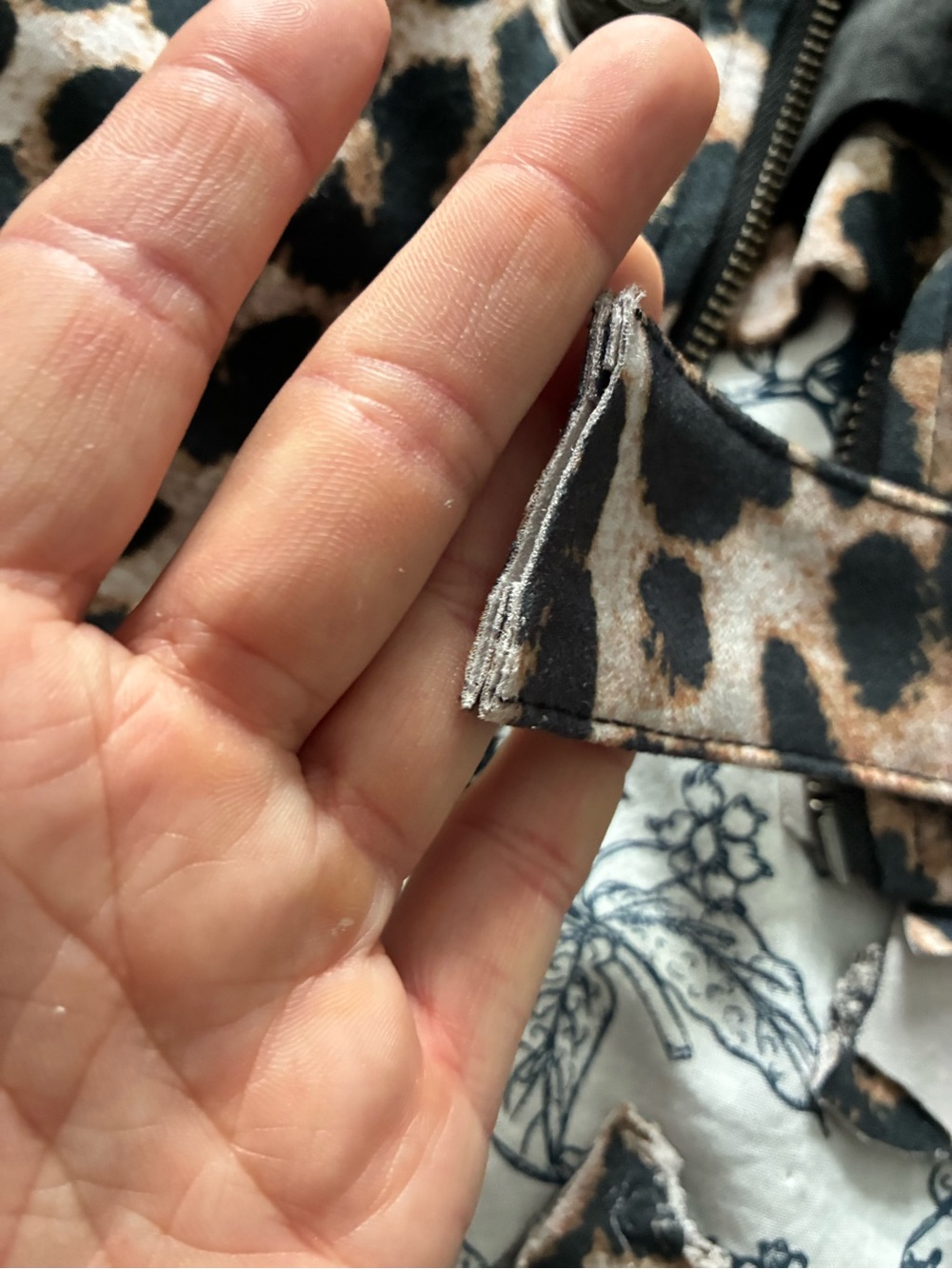 GUESS Leopard-Print Moto Jacket in Brown and Black - Picture 8 of 9
